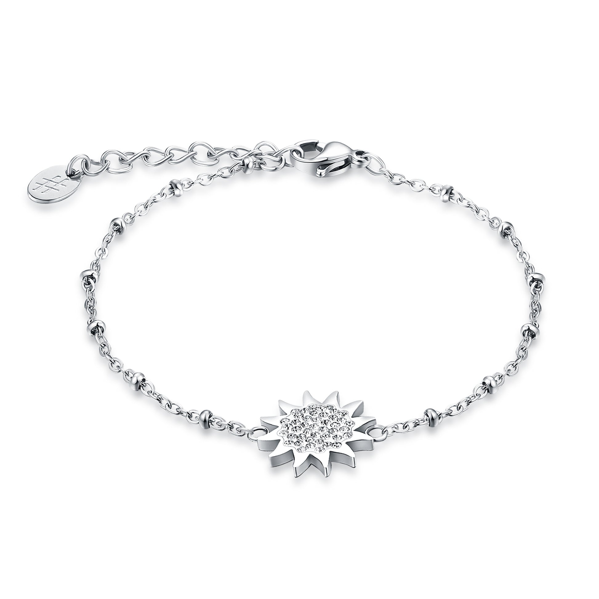 Bracciale Sole Cristalli in acciaio inox Shine - Brand Gioielli