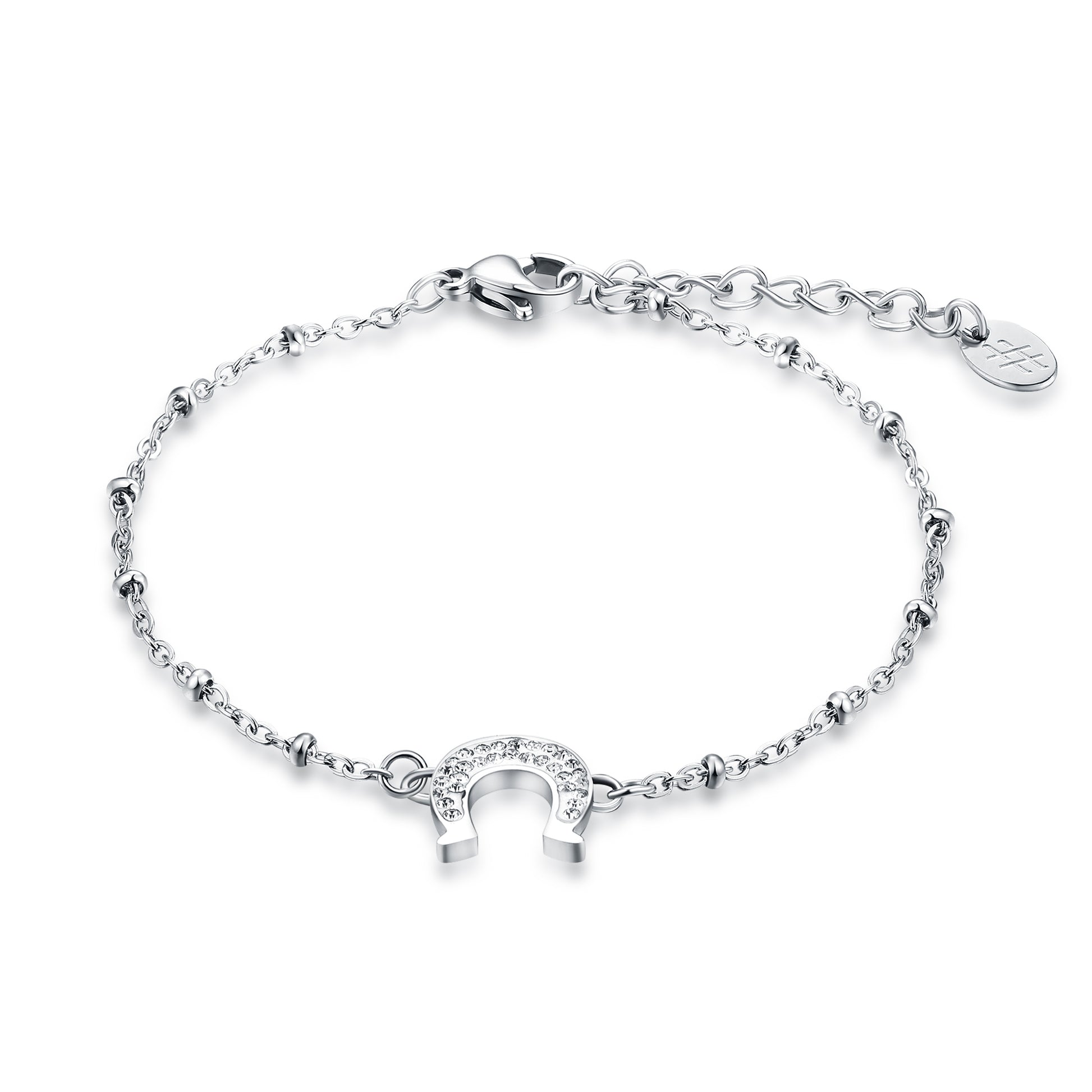 Bracciale Ferro di Cavallo Cristalli in acciaio inox Shine - Brand Gioielli