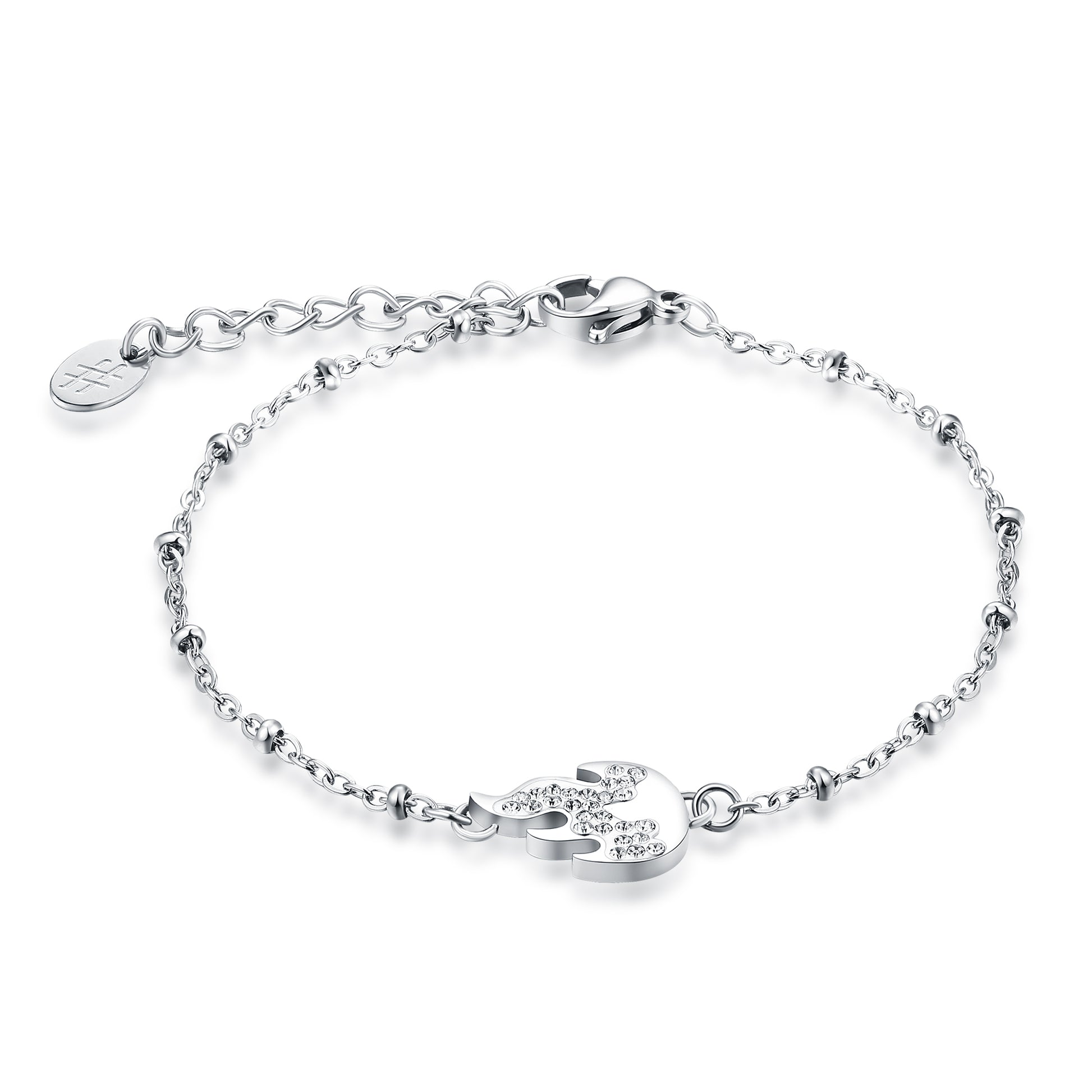 Bracciale Fiamma Cristalli in acciaio inox Shine - Brand Gioielli