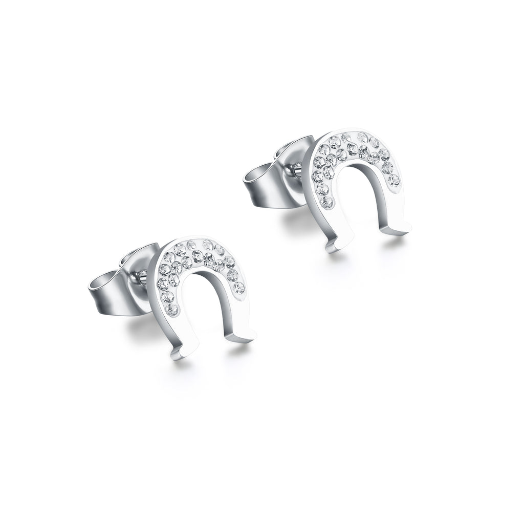 Orecchini Ferro di Cavallo Cristalli in acciaio inox Shine - Brand Gioielli