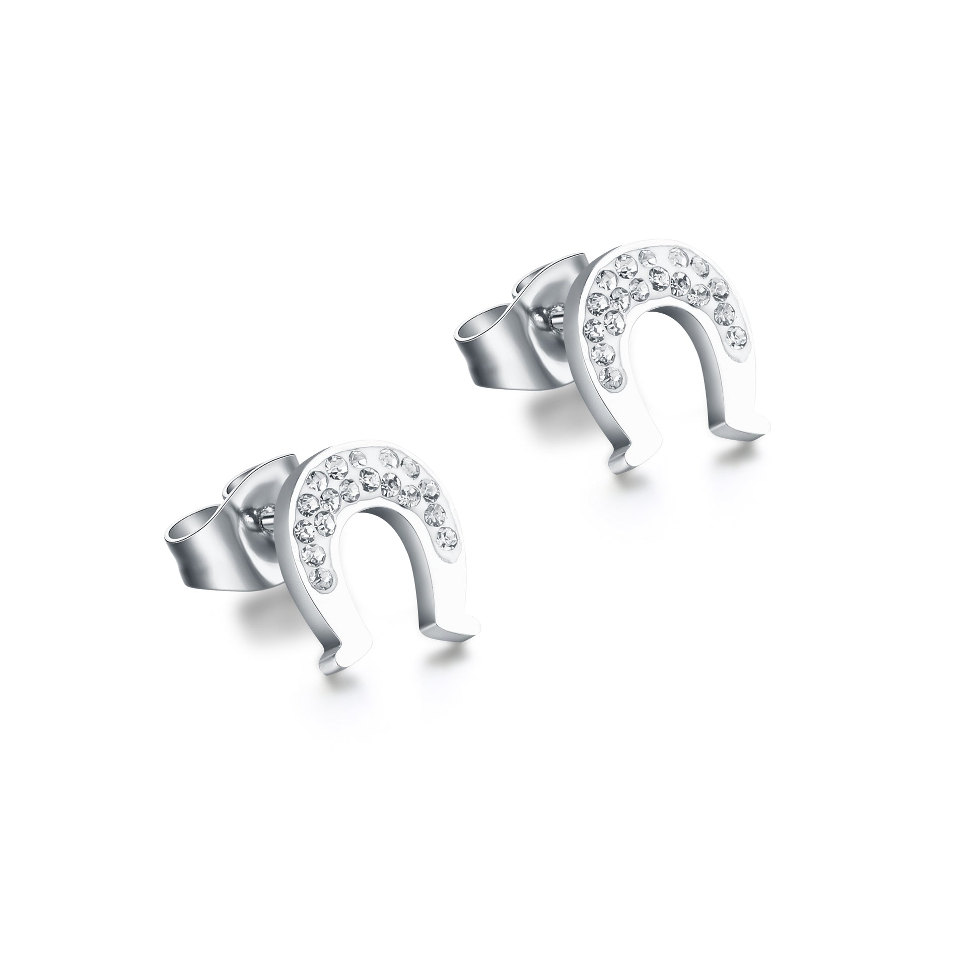 Orecchini Ferro di Cavallo Cristalli in acciaio inox Shine - Brand Gioielli