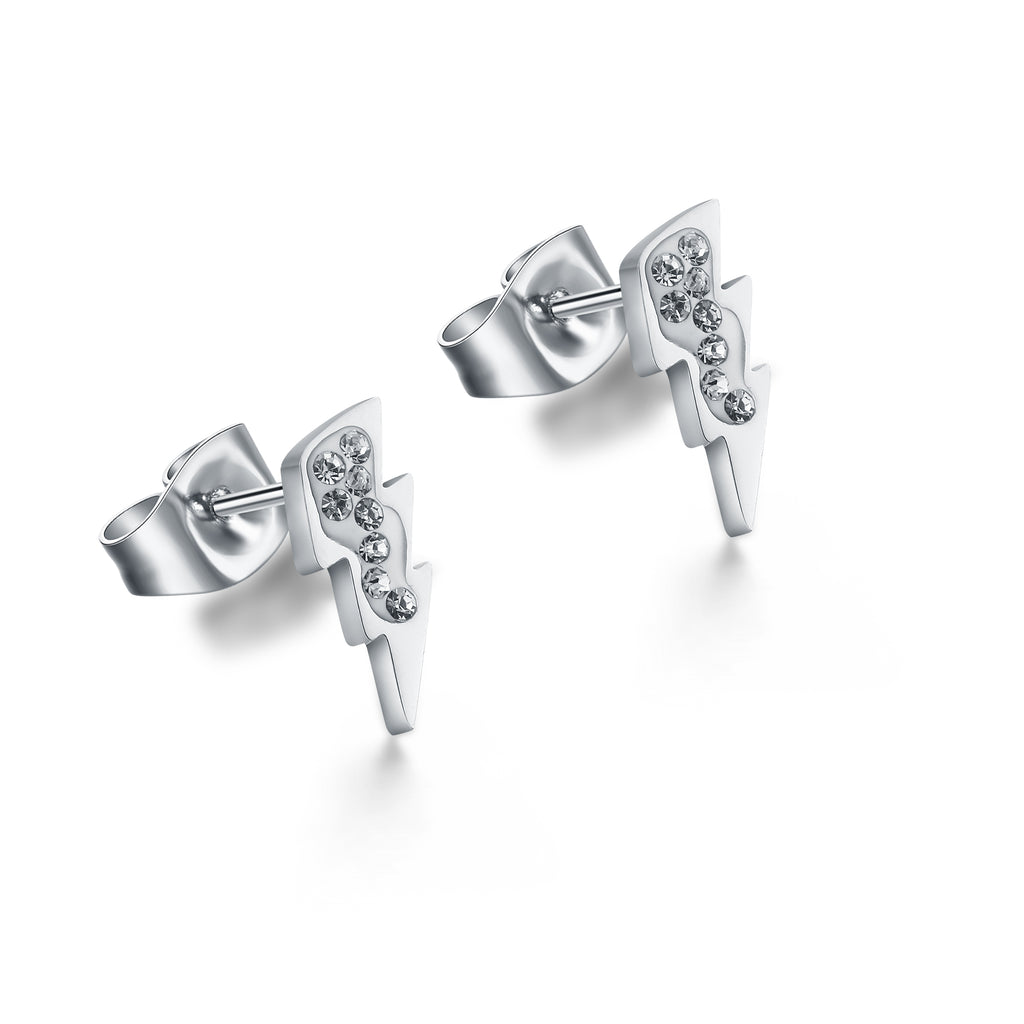 Orecchini Fulmine Cristalli in acciaio inox Shine - Brand Gioielli