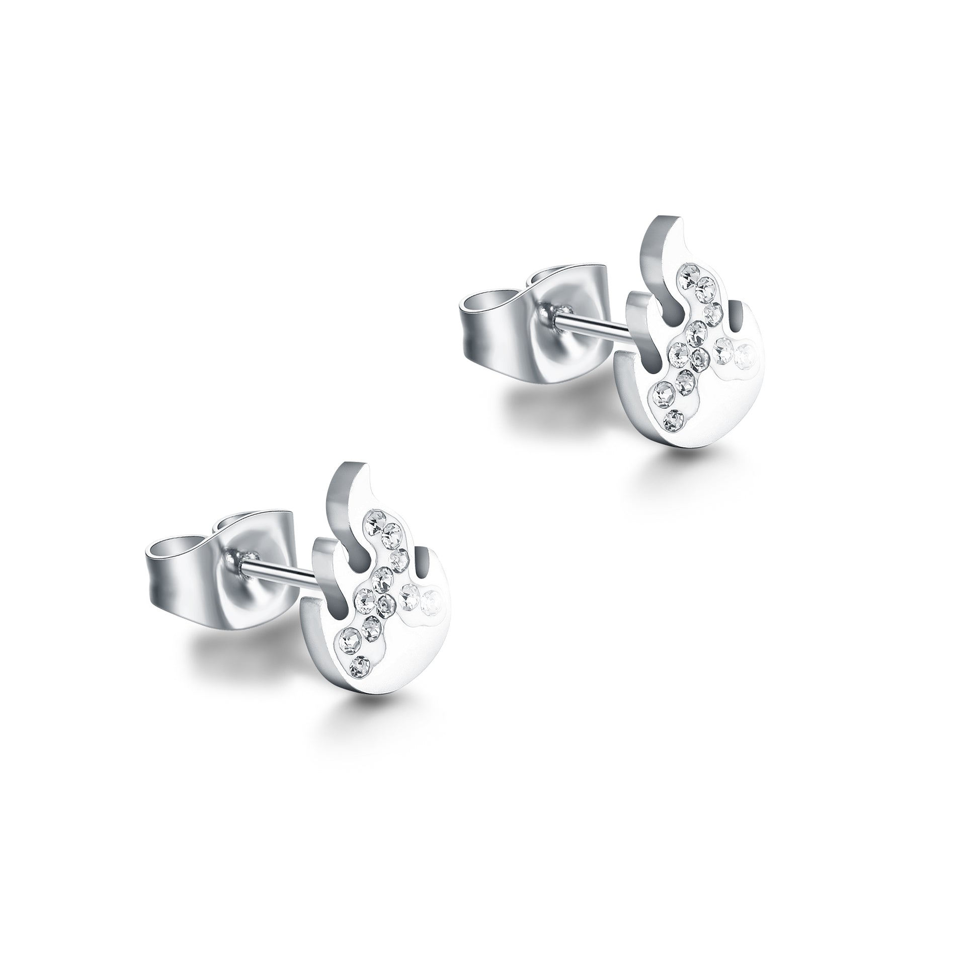 Orecchini Fiamma Cristalli in acciaio inox Shine - Brand Gioielli
