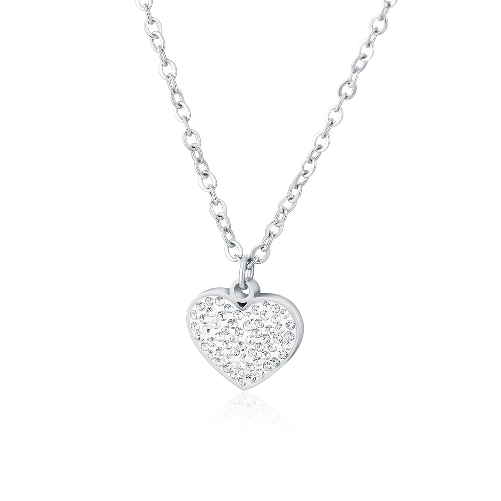 Collana Cuore Cristalli in acciaio inox Shine - Brand Gioielli