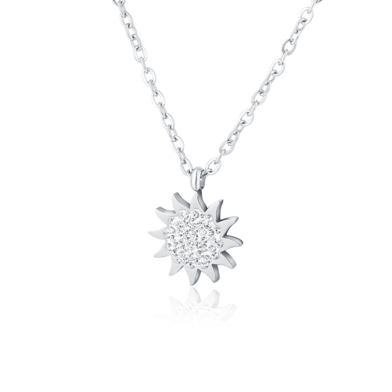 Collana Sole Cristalli in acciaio inox Shine - Brand Gioielli