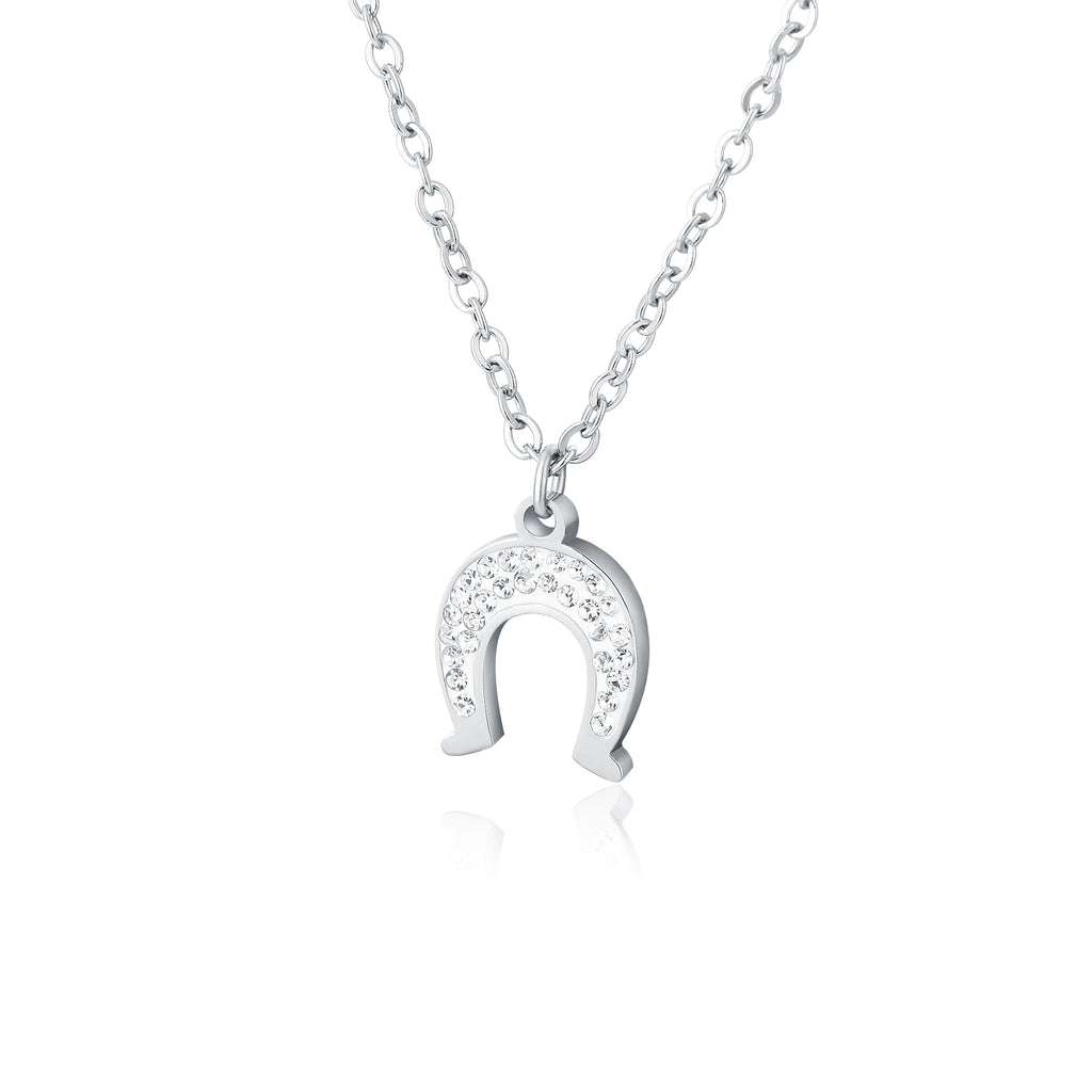 Collana Ferro di Cavallo Cristalli in acciaio inox Shine - Brand Gioielli