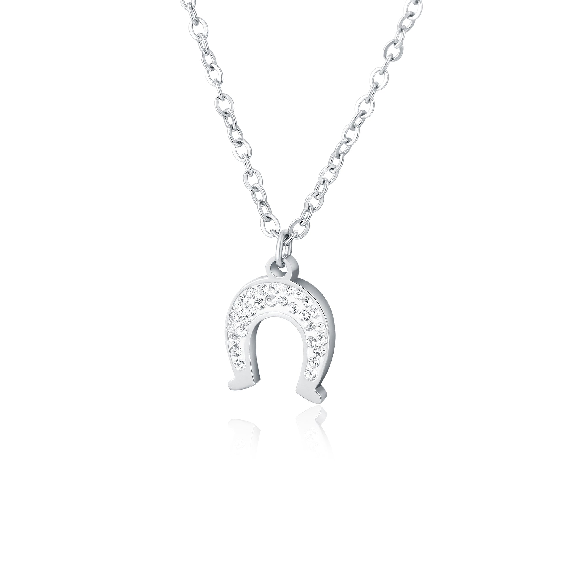 Collana Ferro di Cavallo Cristalli in acciaio inox Shine - Brand Gioielli