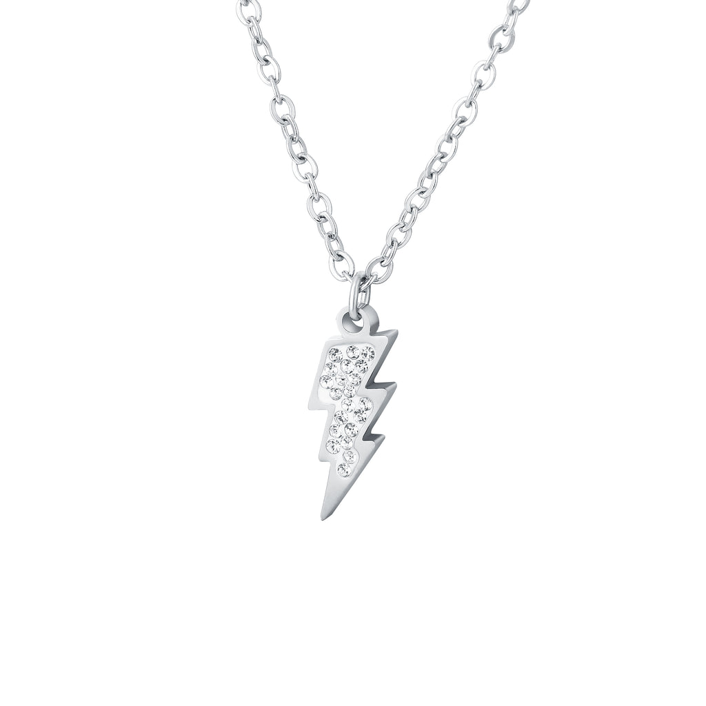 Collana Fulmine Cristalli in acciaio inox Shine - Brand Gioielli