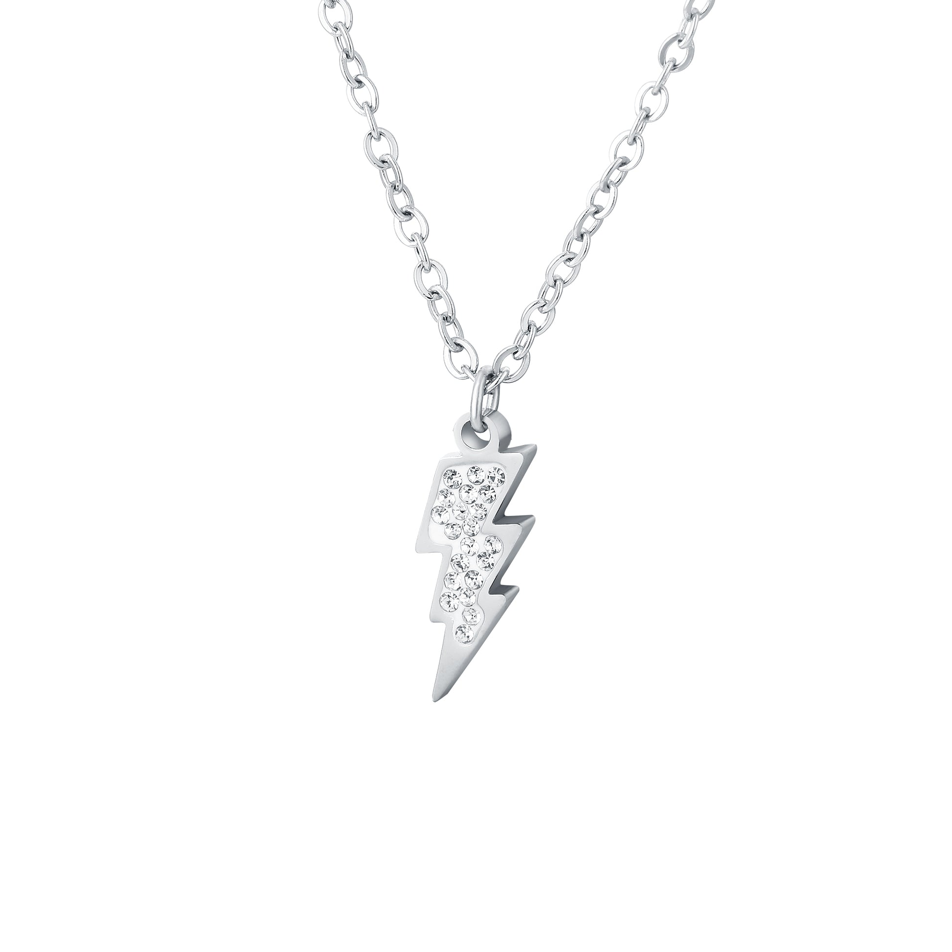 Collana Fulmine Cristalli in acciaio inox Shine - Brand Gioielli