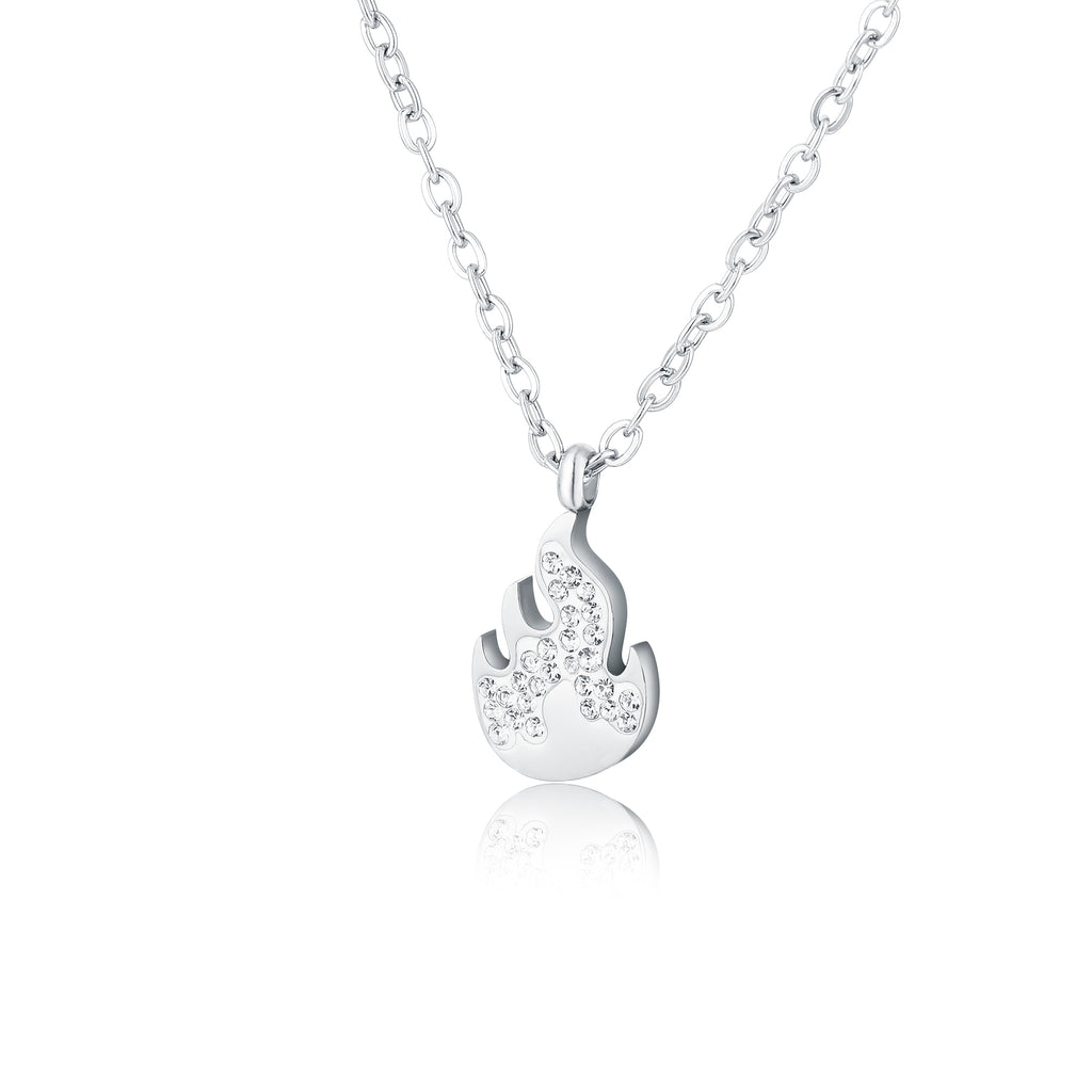 Collana Fiamma Cristalli in acciaio inox Shine - Brand Gioielli