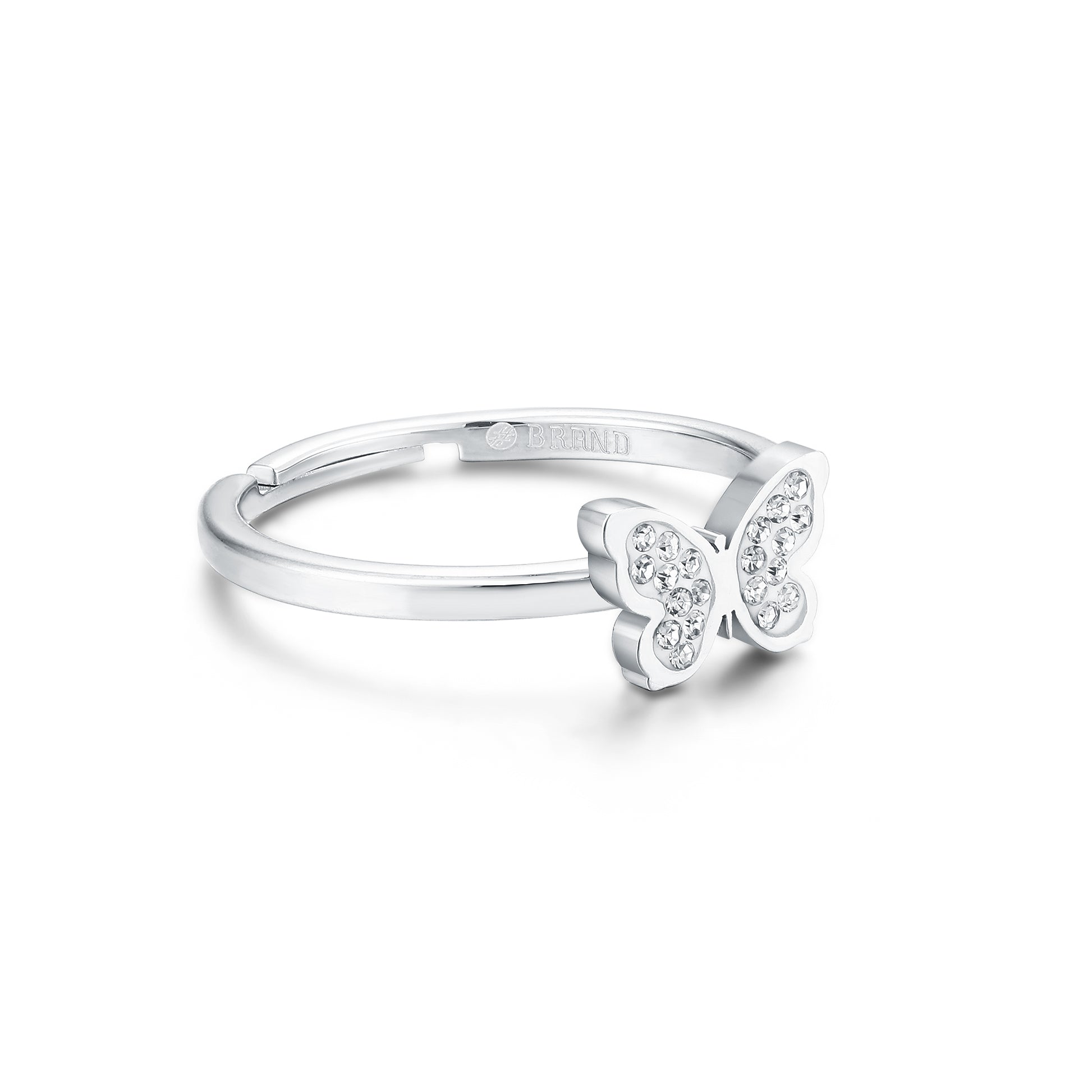 Anello Farfalla Cristalli in acciaio inox Shine - Brand Gioielli