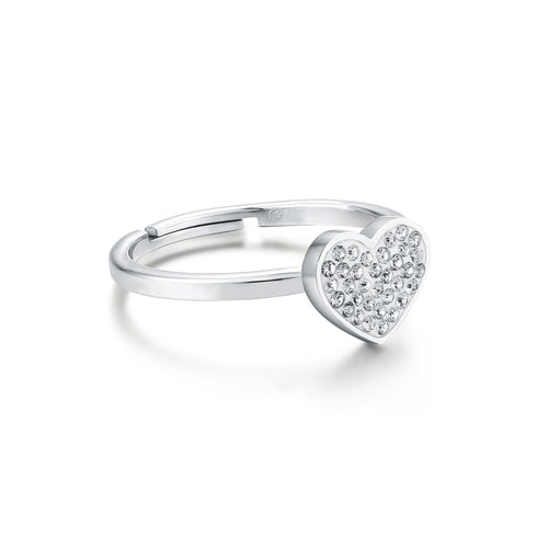 Anello Cuore Cristalli in acciaio inox Shine - Brand Gioielli