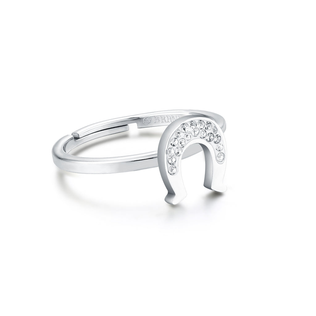 Anello Ferro di Cavallo Cristalli in acciaio inox Shine - Brand Gioielli