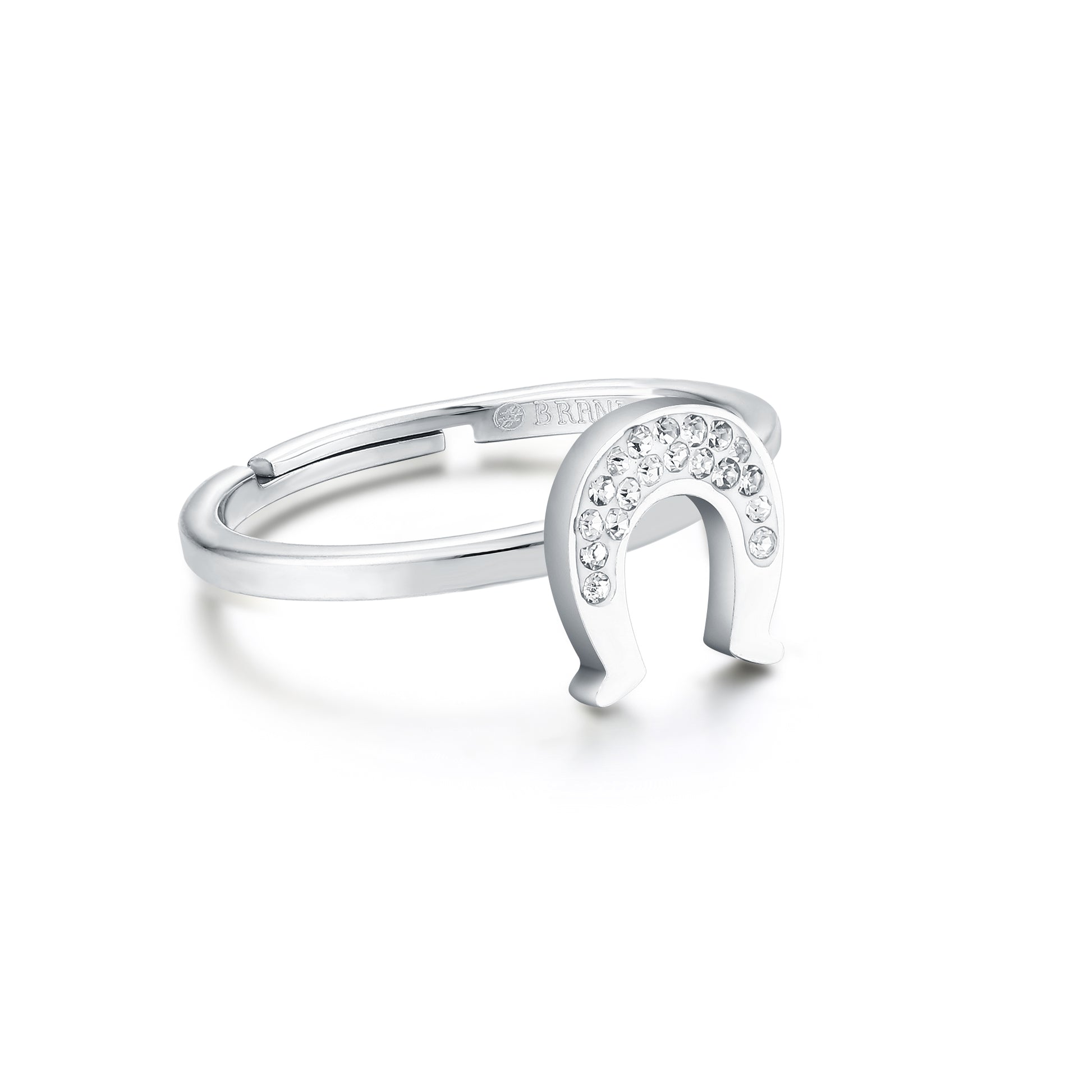 Anello Ferro di Cavallo Cristalli in acciaio inox Shine - Brand Gioielli