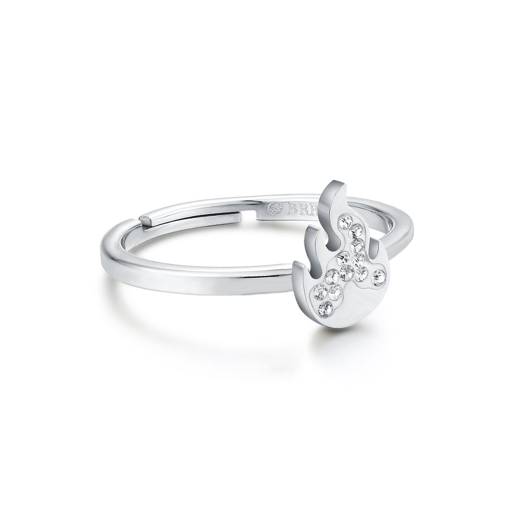 Anello Fiamma Cristalli in acciaio inox Shine - Brand Gioielli