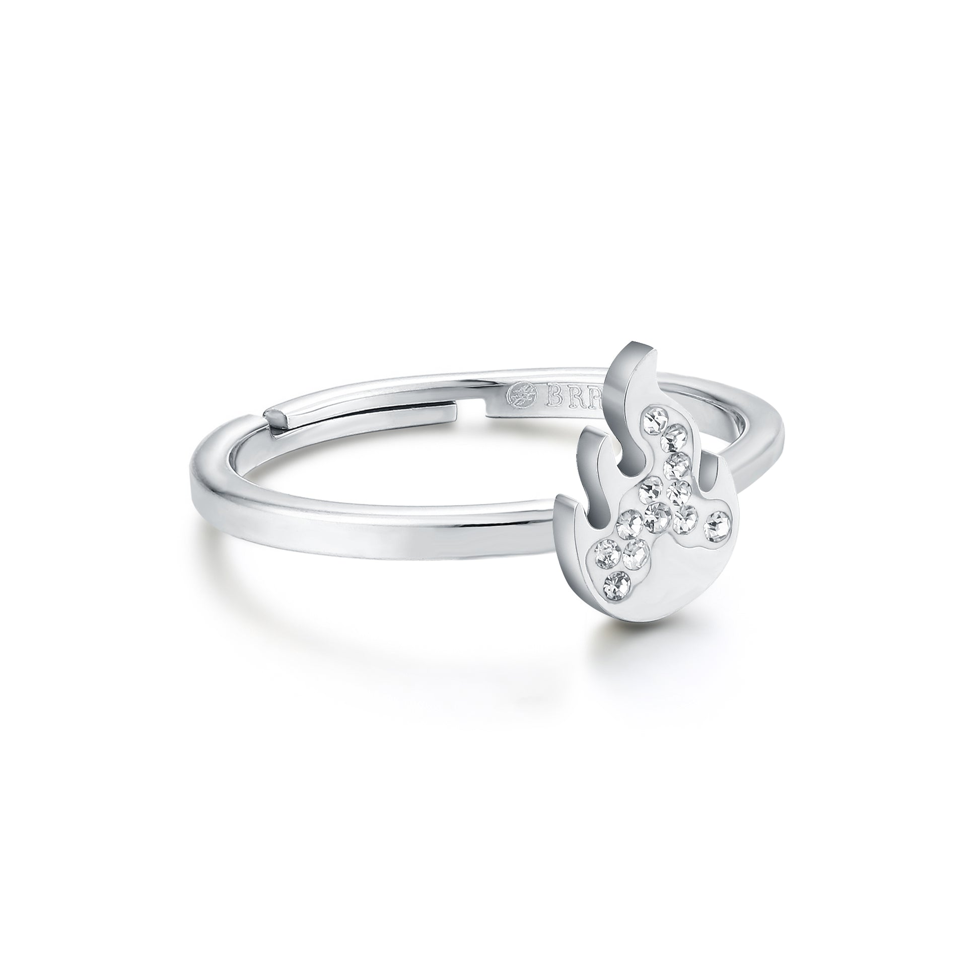 Anello Fiamma Cristalli in acciaio inox Shine - Brand Gioielli