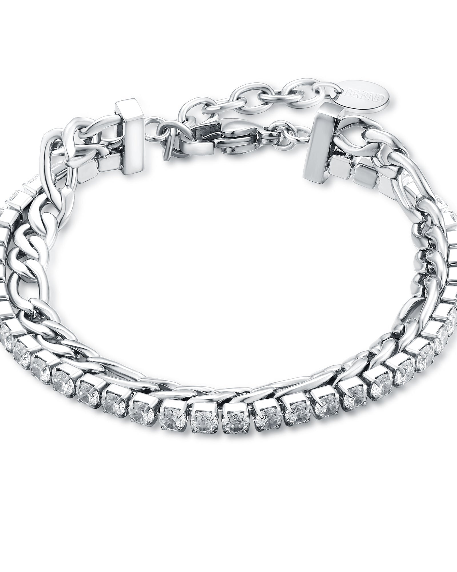 Bracciale Tennis con catena figaro