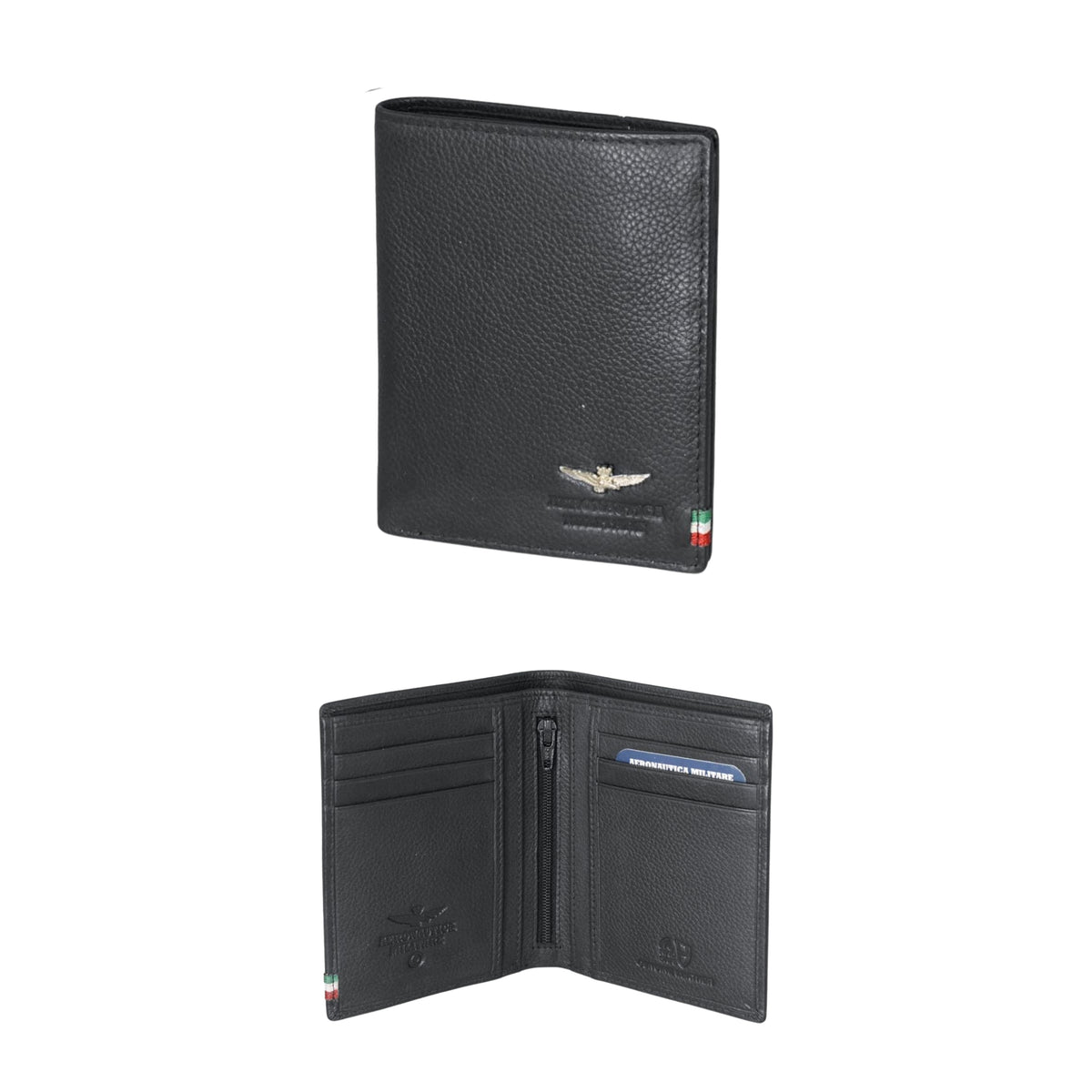 Portafoglio Verticale in Vera Pelle Flag - Aeronautica Militare