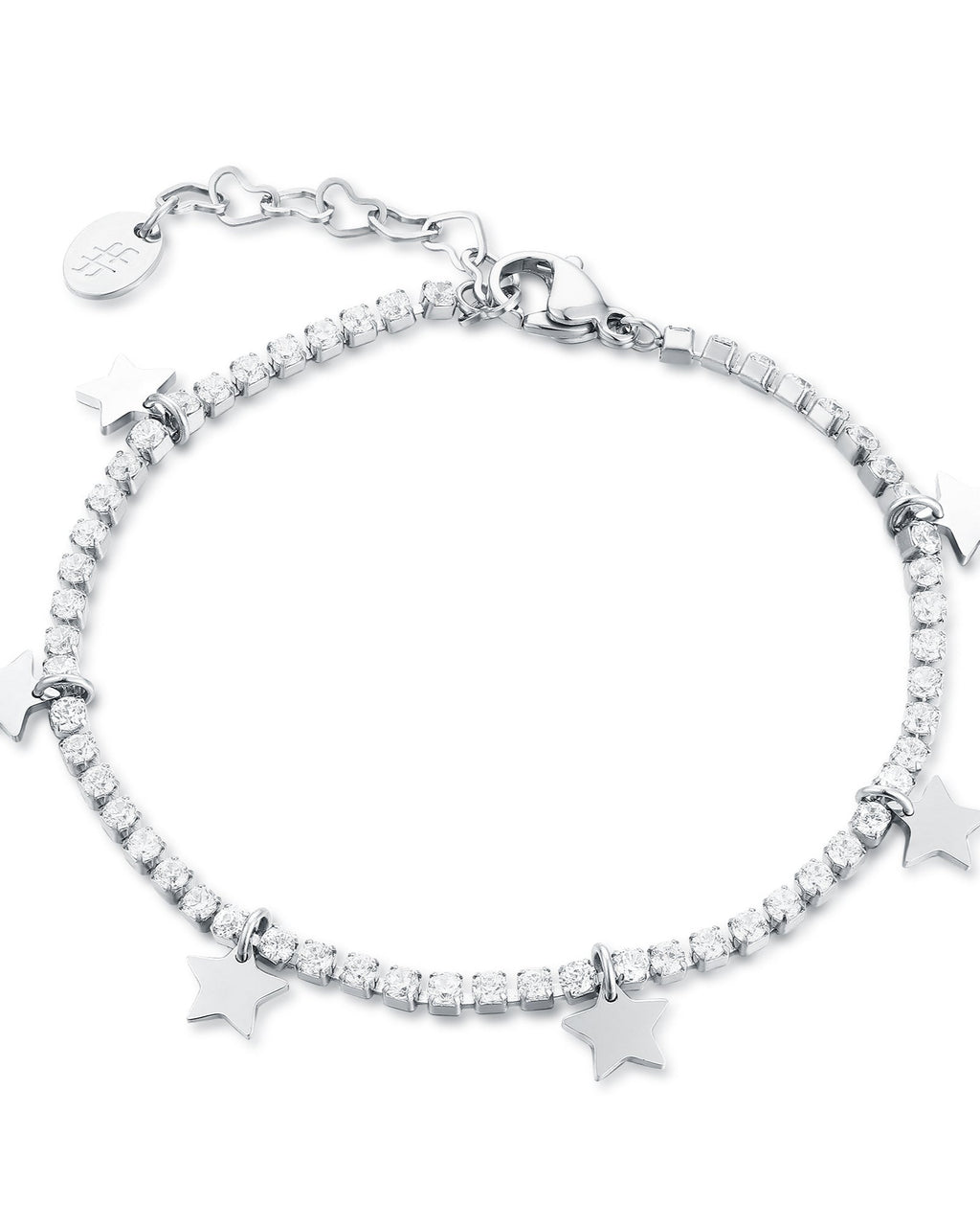 Bracciale tennis con stelle pendenti