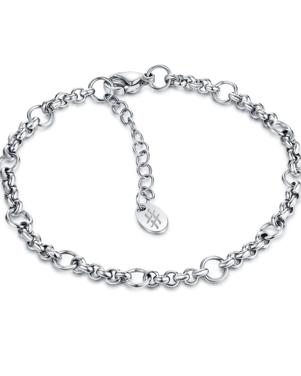 Bracciale catena rolò ed anellini