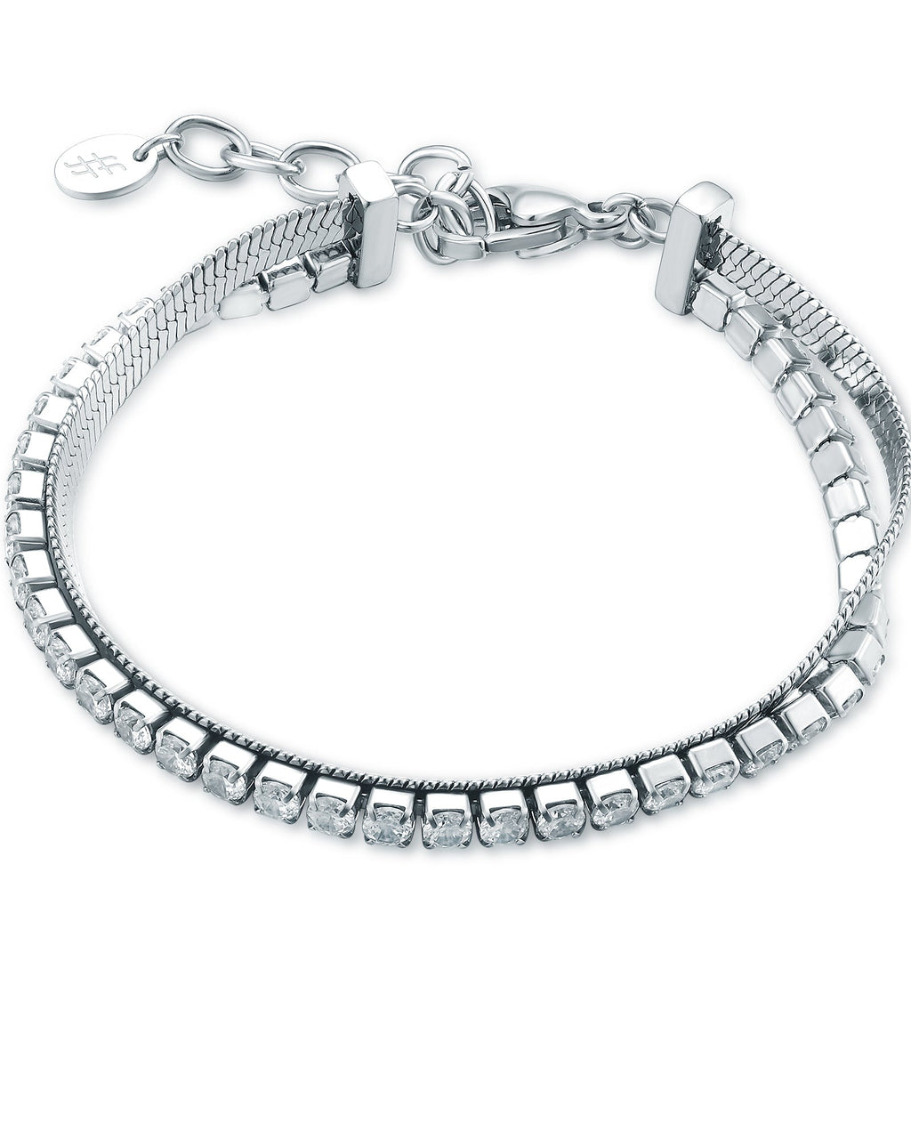 Bracciale tennis con catena sickle