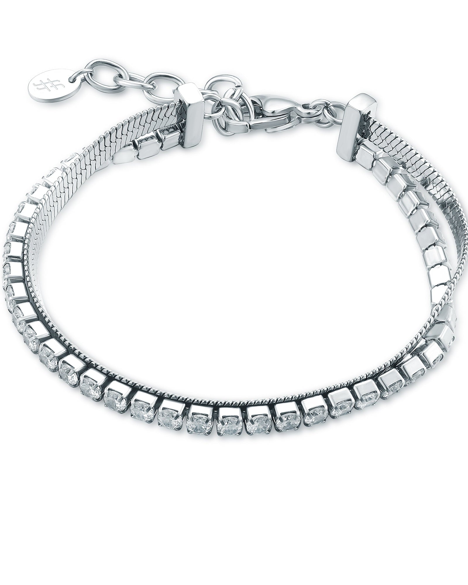Bracciale tennis con catena sickle