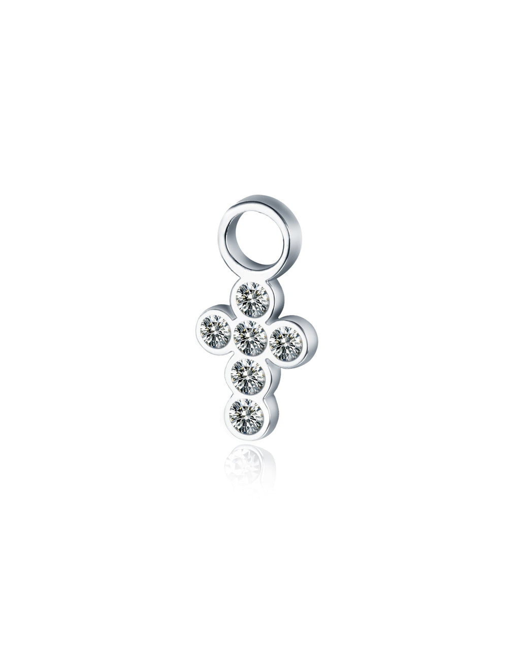 Mini Charm Croce con cristalli bianchi