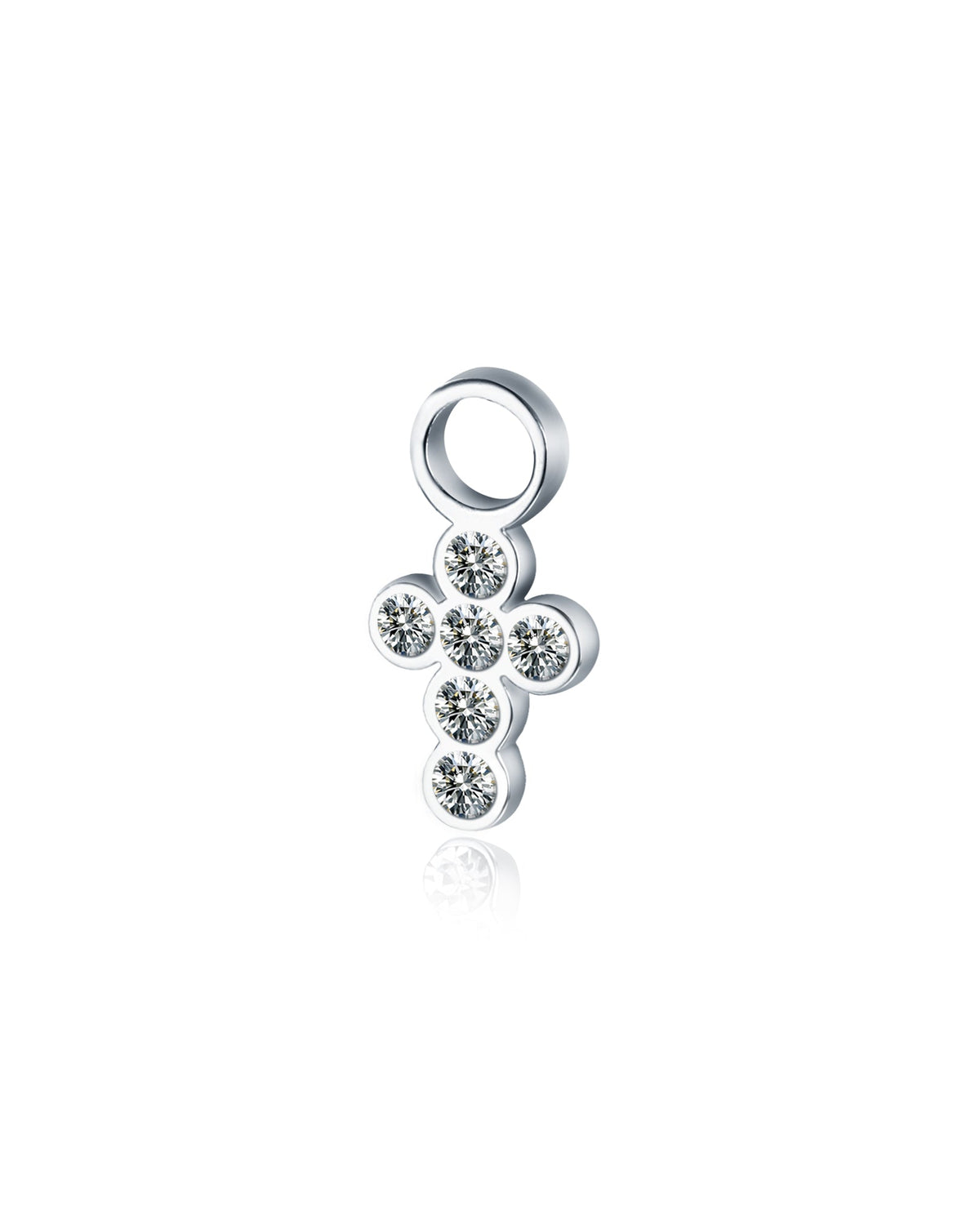 Mini Charm Croce con cristalli bianchi