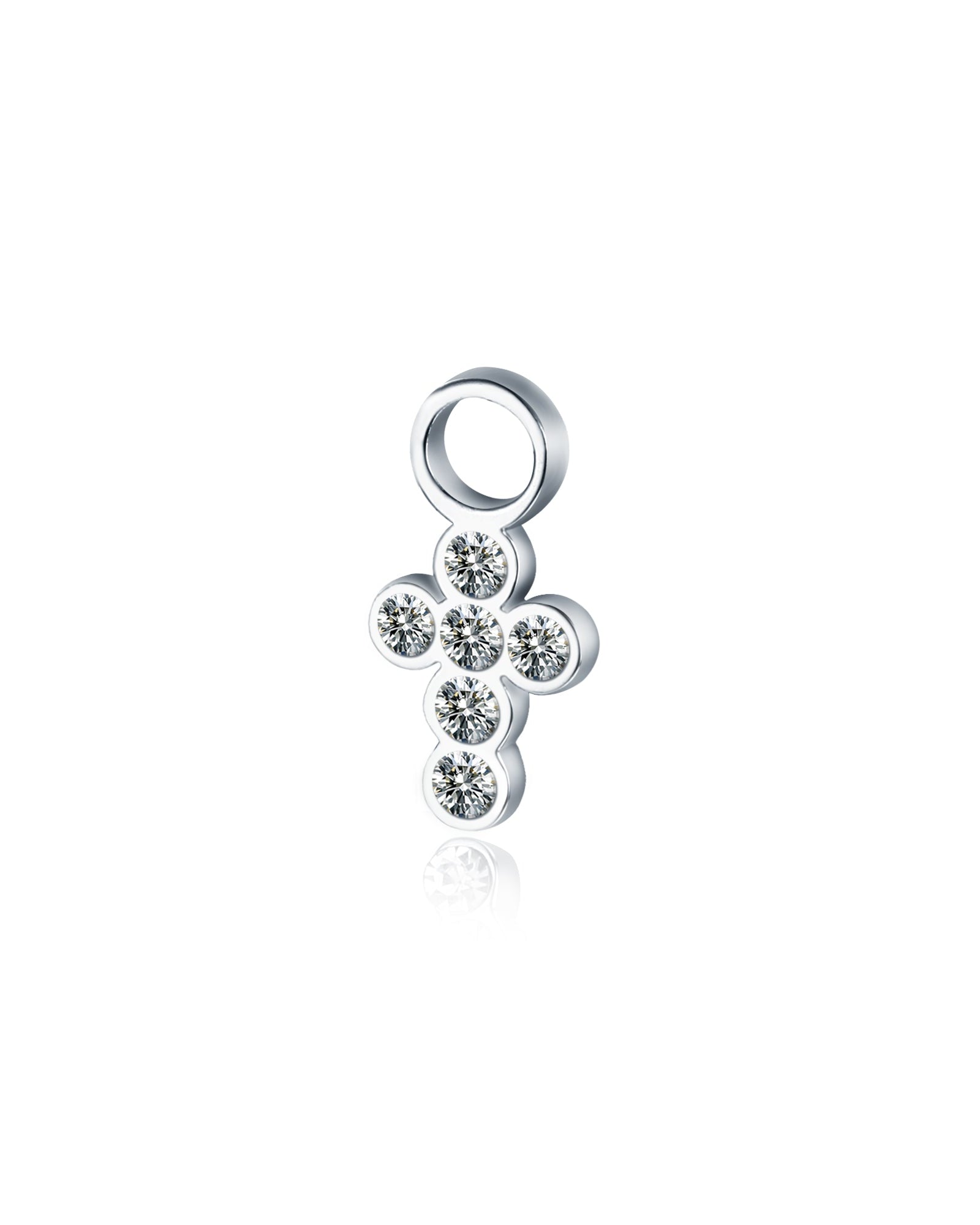 Mini Charm Croce con cristalli bianchi