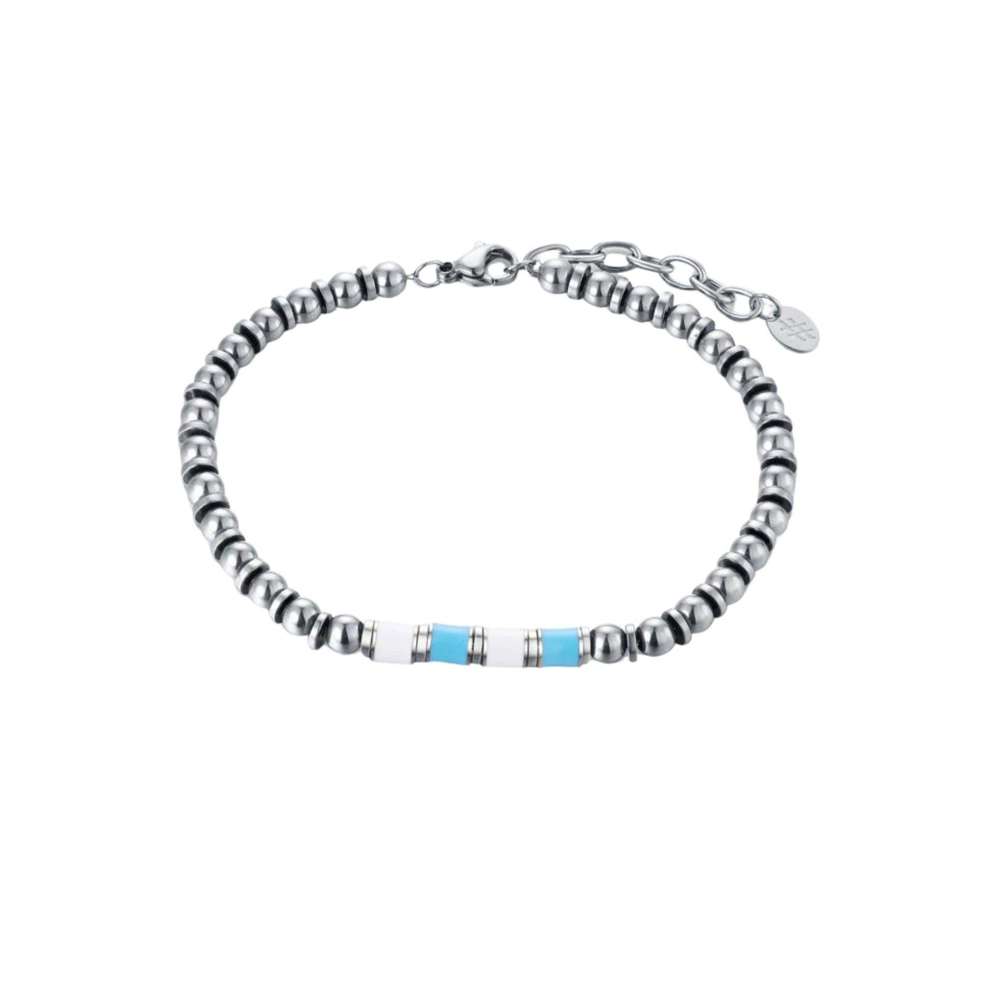 Bracciale Bianco Azzurro Misura Uomo - Brand Gioielli