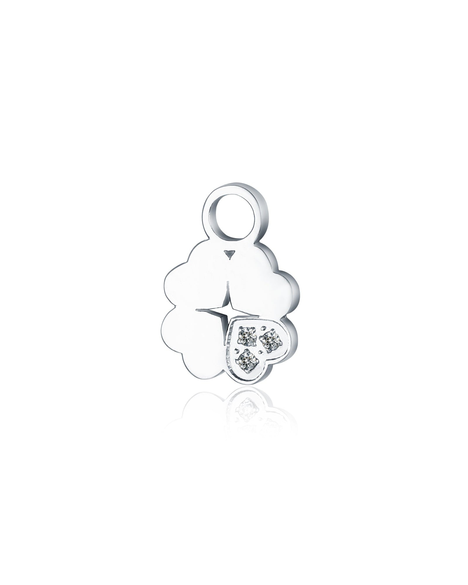 Mini Charm quadrifoglio con cristalli
