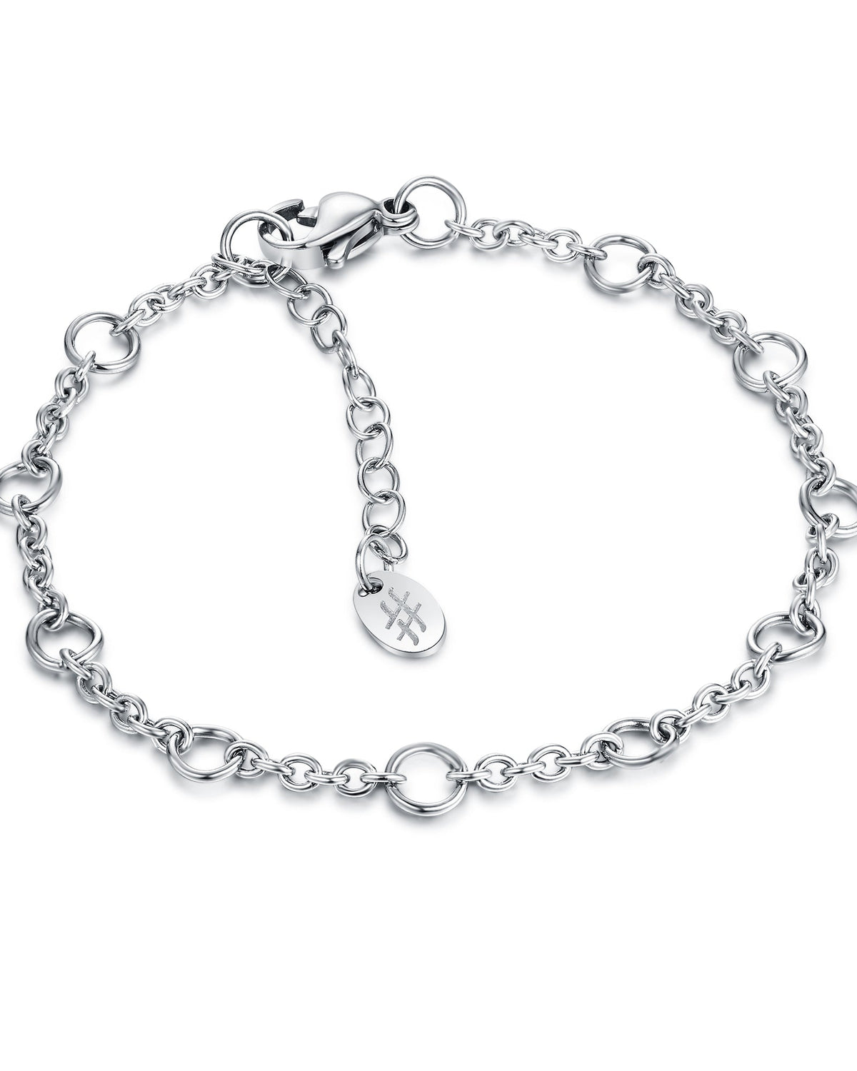 Bracciale catena e anelli