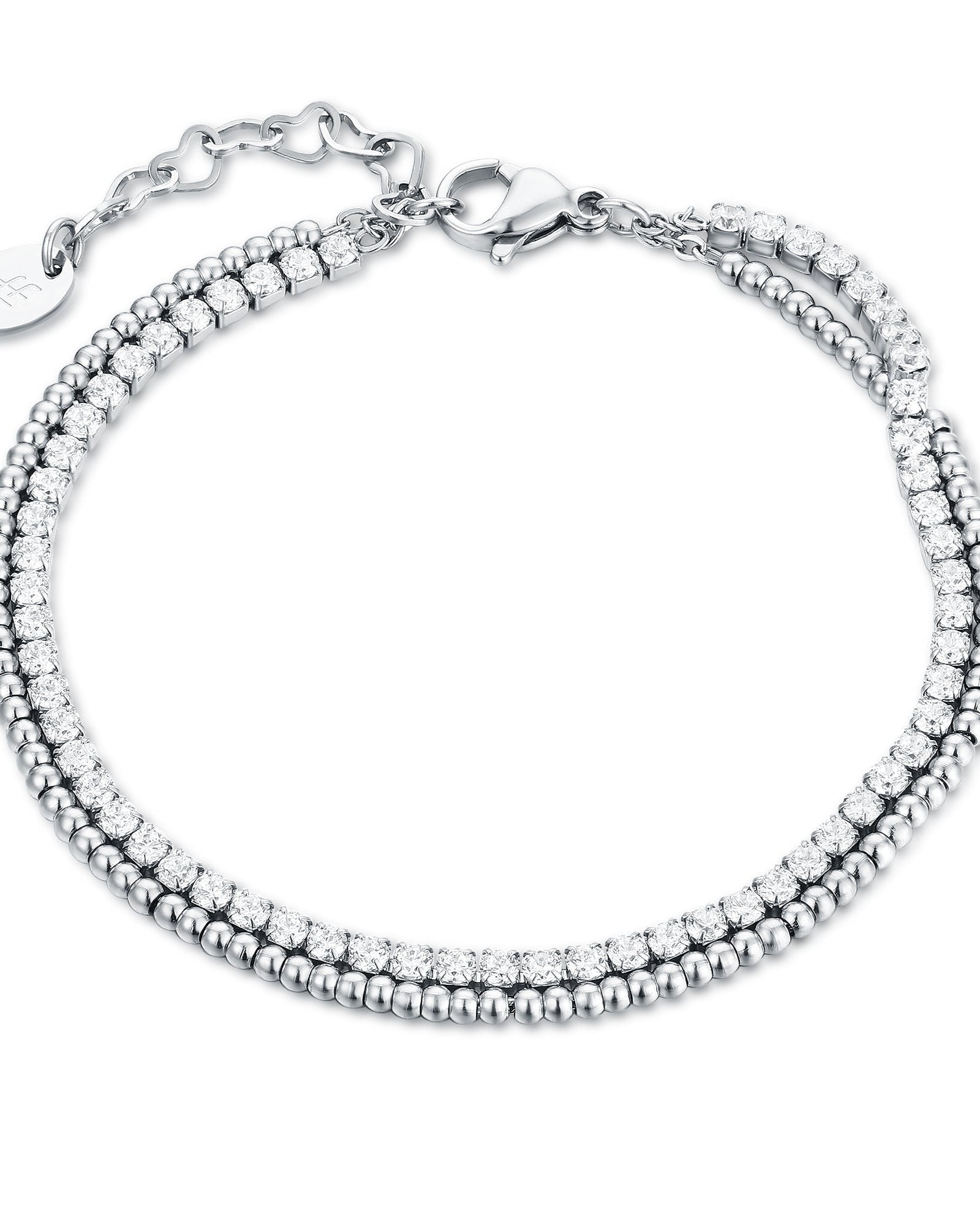 Bracciale Doppio Tennis Cristalli Bianchi 2mm