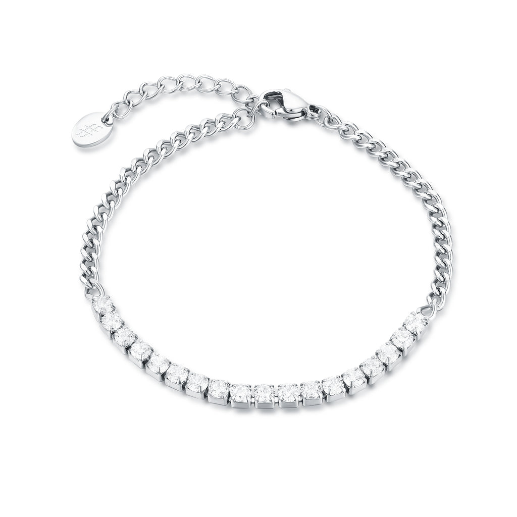 Bracciale tennis con catena grumetta