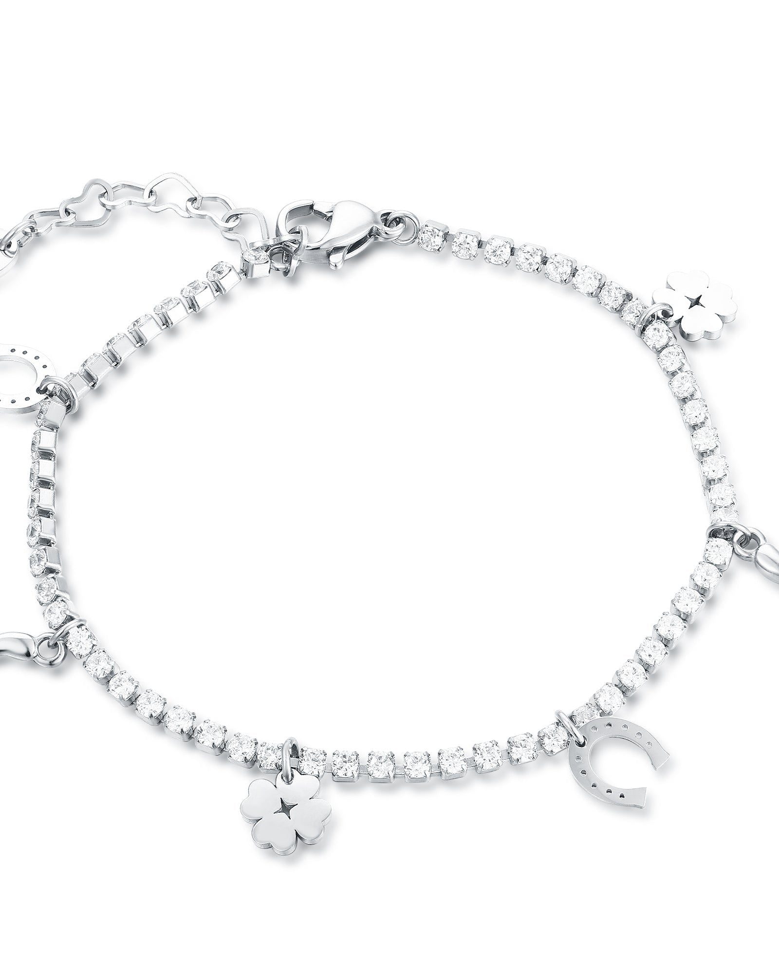 Bracciale tennis con simboli fortuna