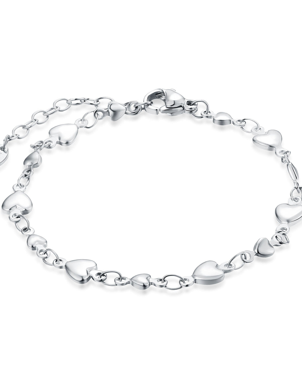 Bracciale catena e cuori