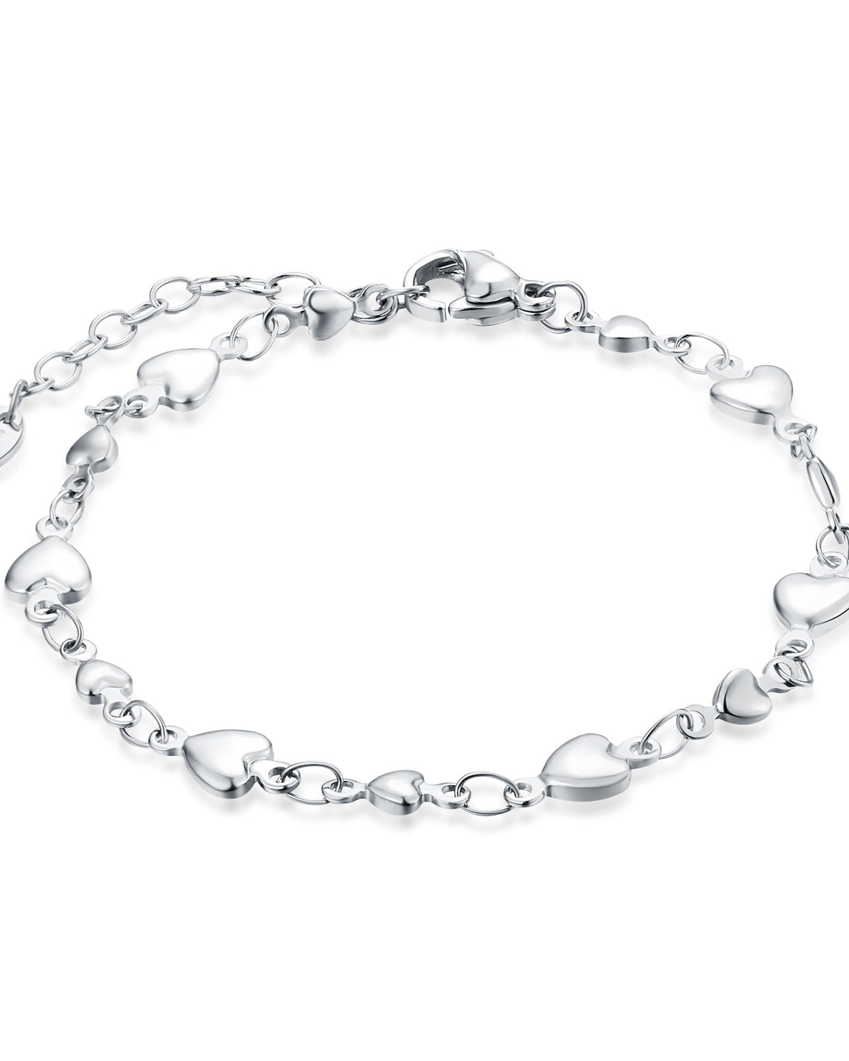 Bracciale catena e cuori