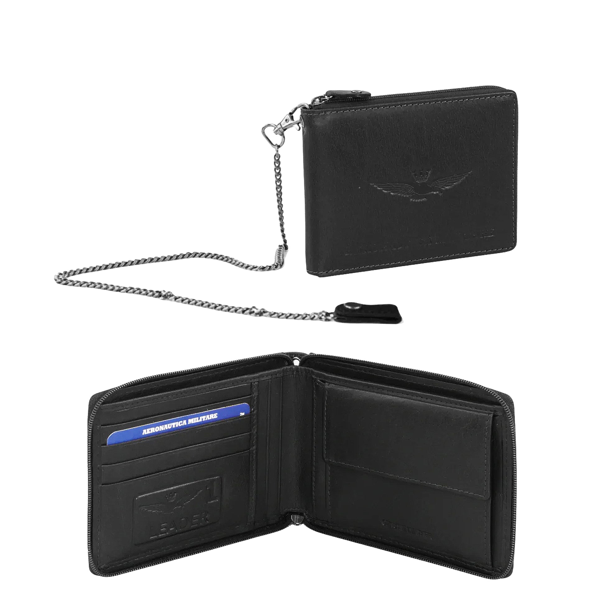 Portafoglio Aeronautica Militare AM243 Eagle in Vera Pelle con catena