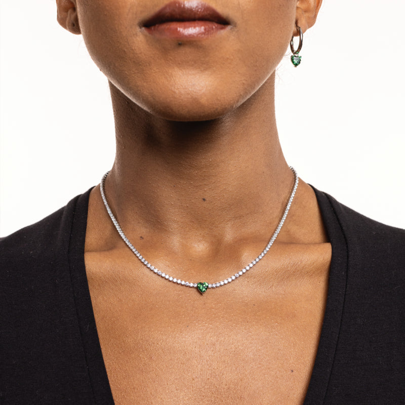 Collana tennis cuore