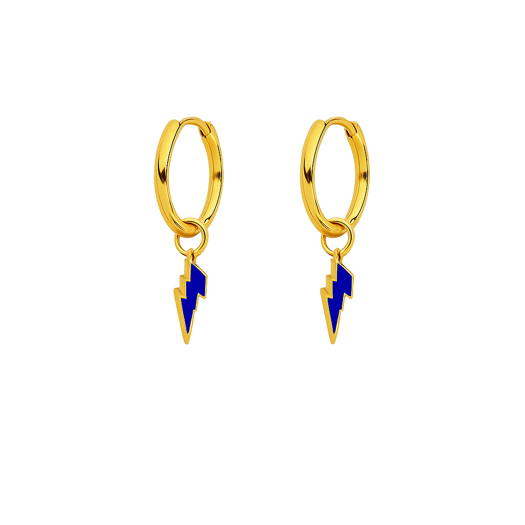 Orecchini a Cerchio con Fulmine in Argento 925 - Les Folies