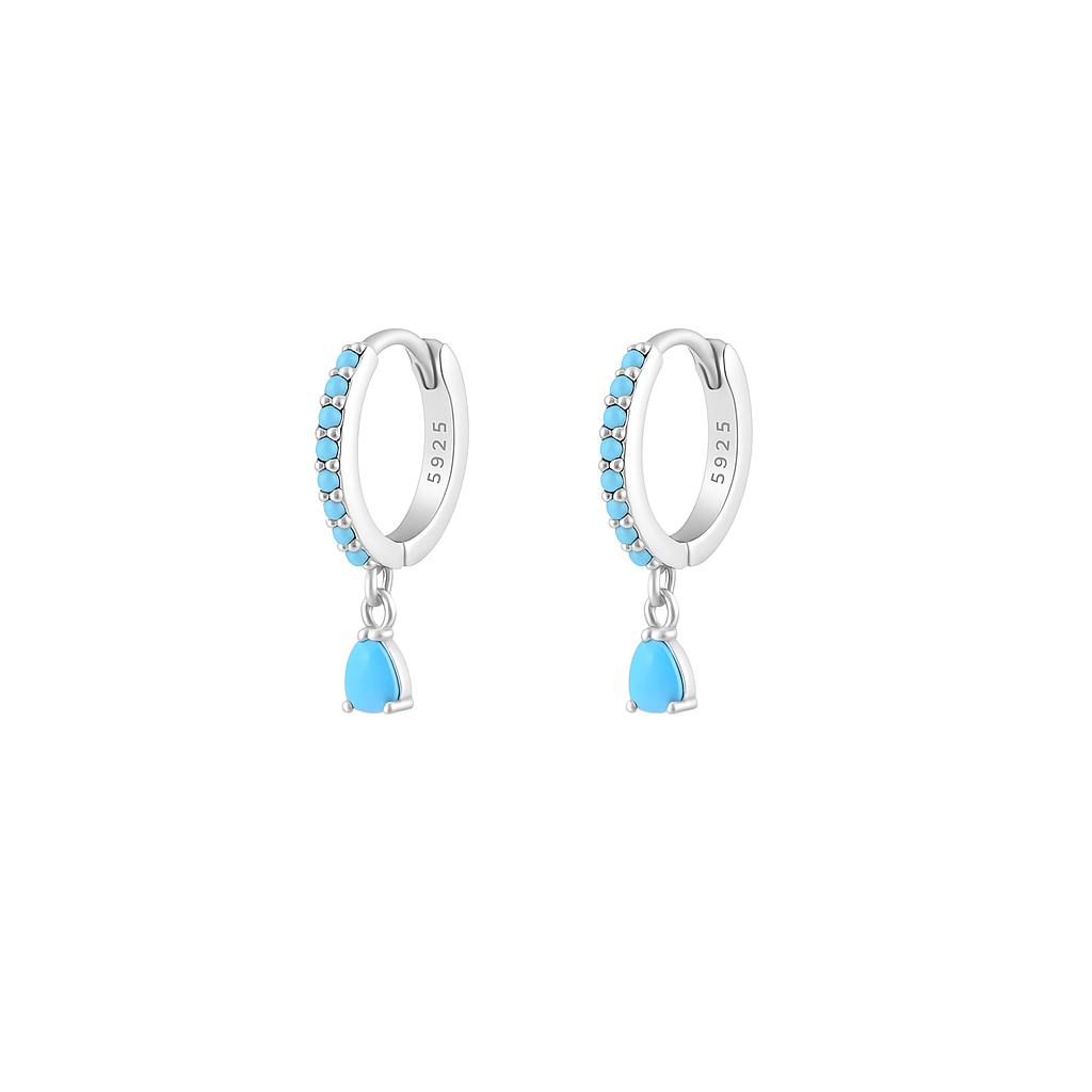 Orecchini a Cerchio con Goccia in Argento 925 - Les Folies