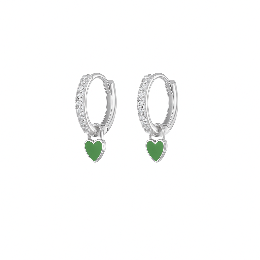 Orecchini a Cerchio con Cuore estraibile in Argento 925 - Les Folies