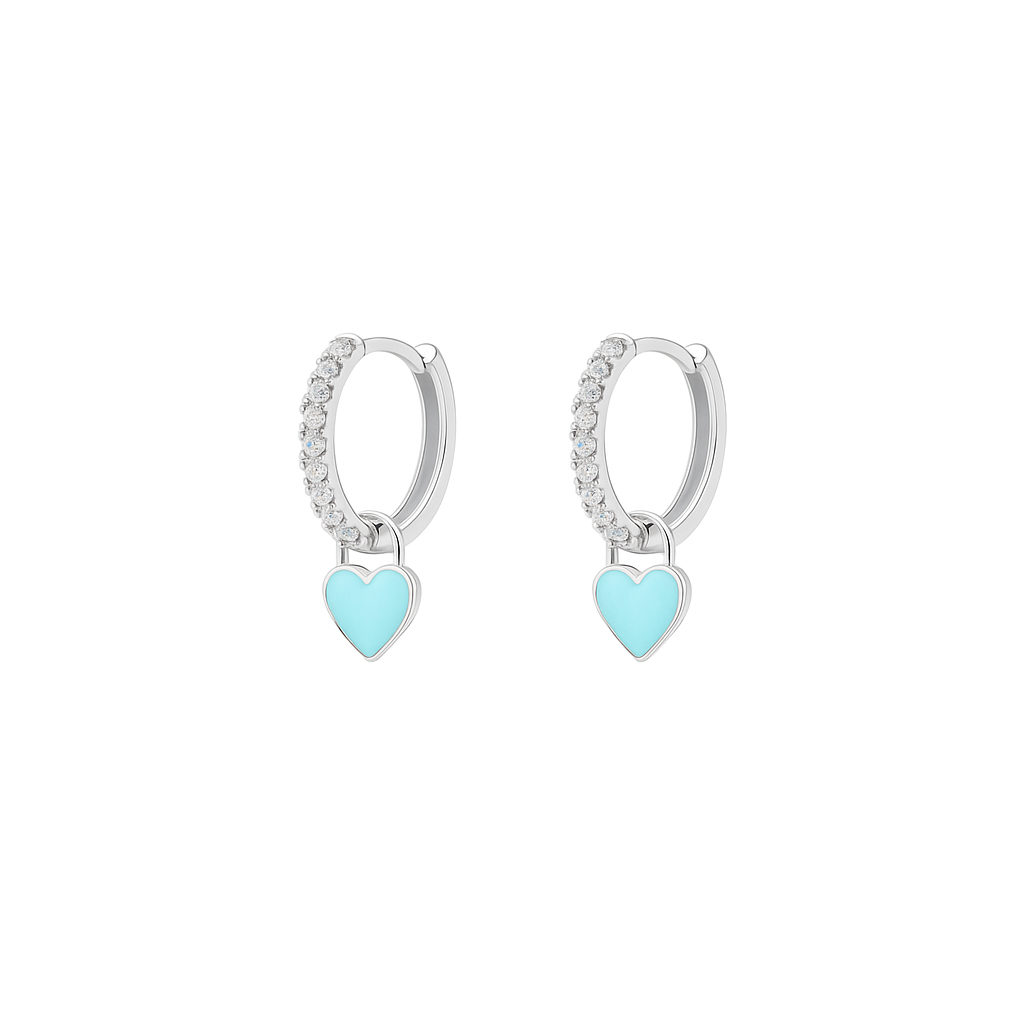 Orecchini a Cerchio con Cuore estraibile in Argento 925 - Les Folies