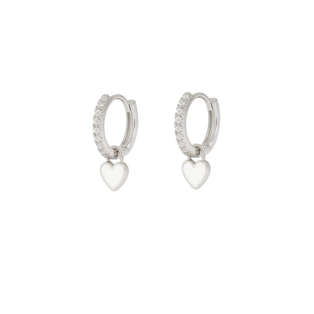 Orecchini a Cerchio con Cuore estraibile in Argento 925 - Les Folies