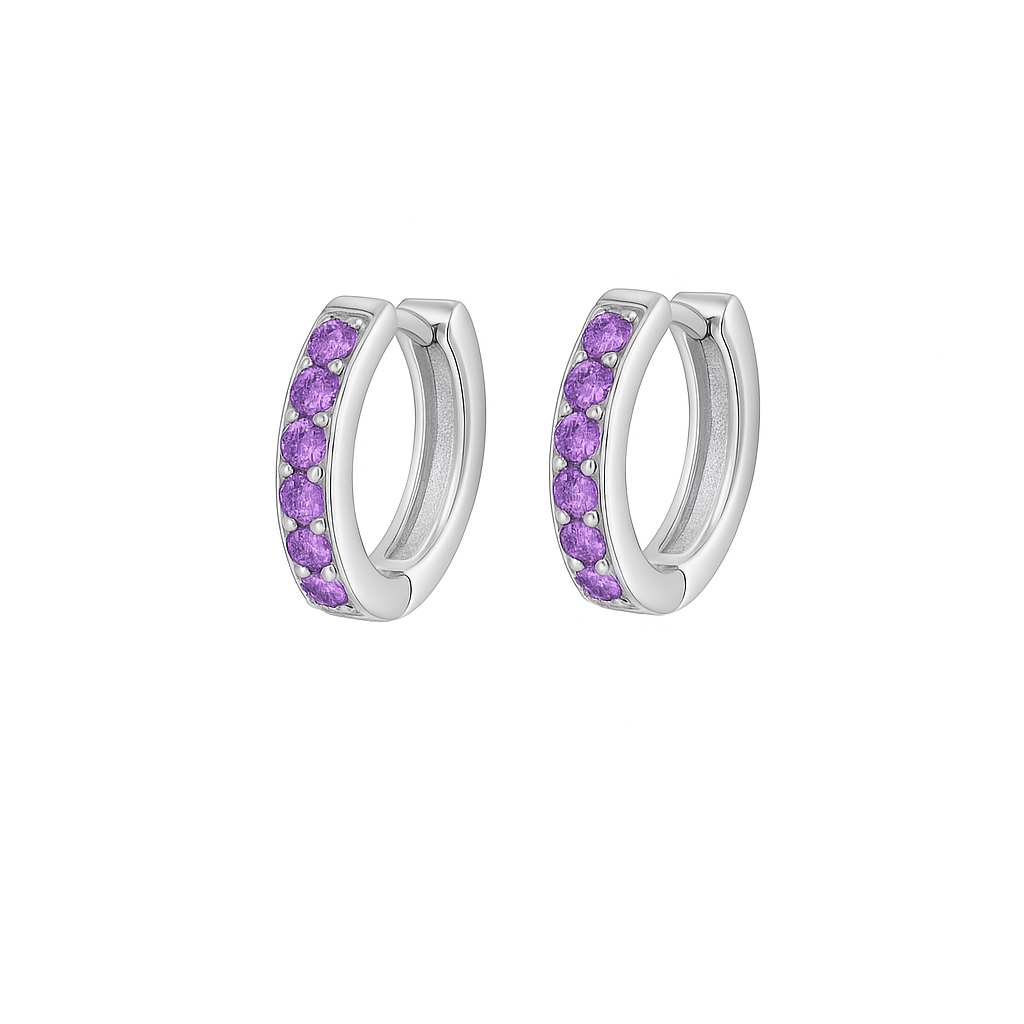 Orecchini a Cerchio con strass in Argento 925 - Les Folies