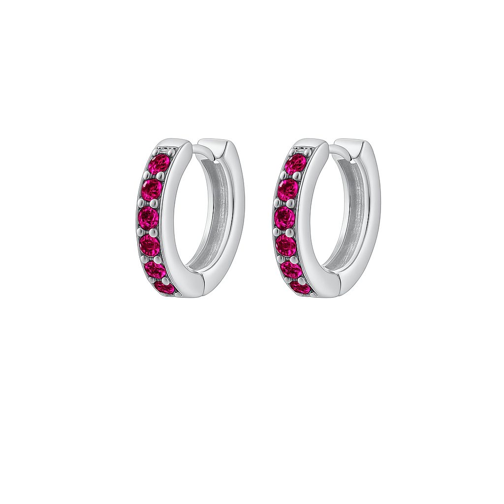 Orecchini a Cerchio con strass in Argento 925 - Les Folies