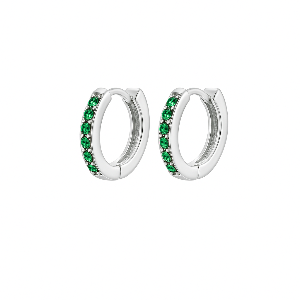 Orecchini a Cerchio con strass in Argento 925 - Les Folies