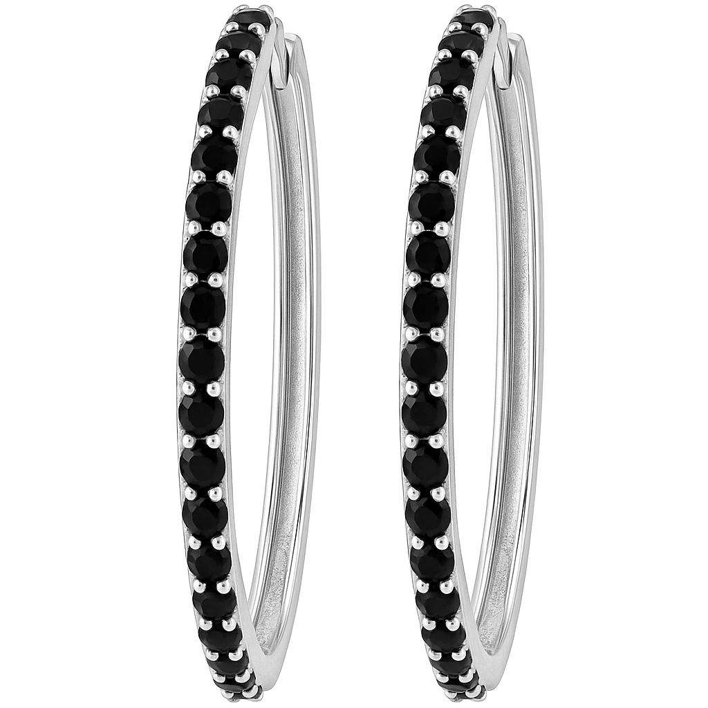 Orecchini a Cerchio con strass in Argento 925 - Les Folies