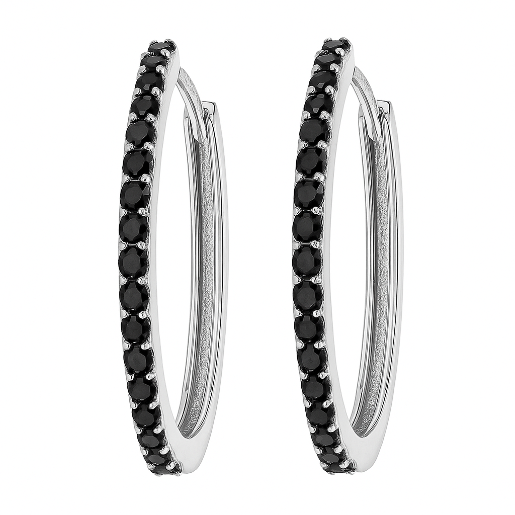 Orecchini a Cerchio con strass in Argento 925 - Les Folies