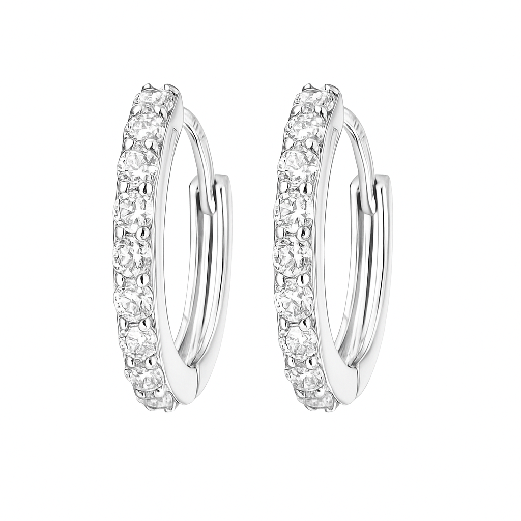 Orecchini a Cerchio con strass in Argento 925 - Les Folies